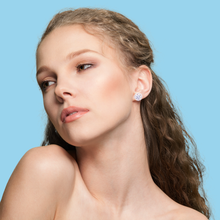 Load image into Gallery viewer, Round Cubic Zirconia Gold Clip On Earrings, 12 mm