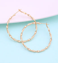 Load image into Gallery viewer, Tango Twist Gold Hoop Earrings, 45mm