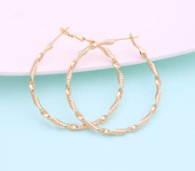 Load image into Gallery viewer, Tango Twist Gold Hoop Earrings, 45mm