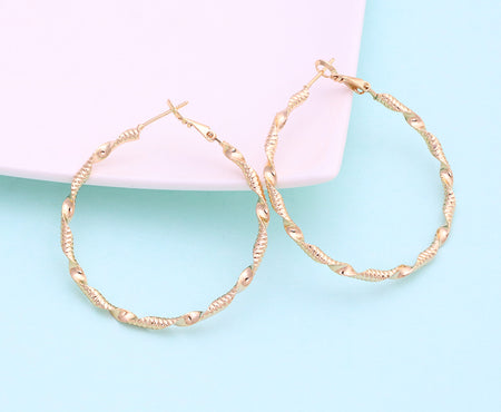 Tango Twist Gold Hoop Earrings, 45mm