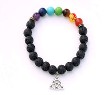 Load image into Gallery viewer, Chakra Lava Rock Bead Diffuser Bracelet