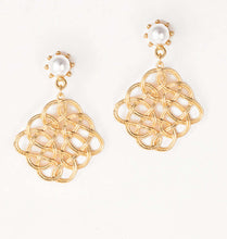 Load image into Gallery viewer, Eternal Pearl Statement Gold Drop Earrings