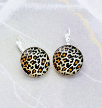 Load image into Gallery viewer, Leopard Print Leverback Earrings, 32mm