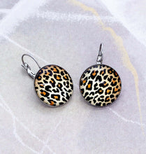 Load image into Gallery viewer, Leopard Print Leverback Earrings, 32mm