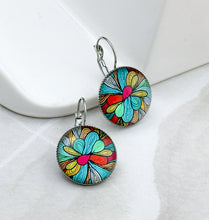 Load image into Gallery viewer, Multi-color Petal Leverback Earrings, 32mm