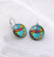 Load image into Gallery viewer, Multi-color Petal Leverback Earrings, 32mm