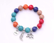 Load image into Gallery viewer, Colorful Beads Charm Elastic Bracelet