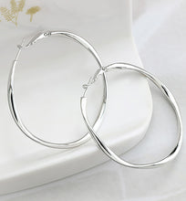 Load image into Gallery viewer, Platinum Hoop Earrings, 49mm
