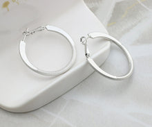 Load image into Gallery viewer, White Gold Hoop Earrings, 40mm