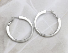 Load image into Gallery viewer, White Gold Hoop Earrings, 40mm