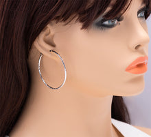 Load image into Gallery viewer, Platinum Hoop Earrings, 50mm