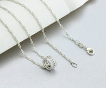 Load image into Gallery viewer, Sterling Silver Ring Barrel Pendant Necklace