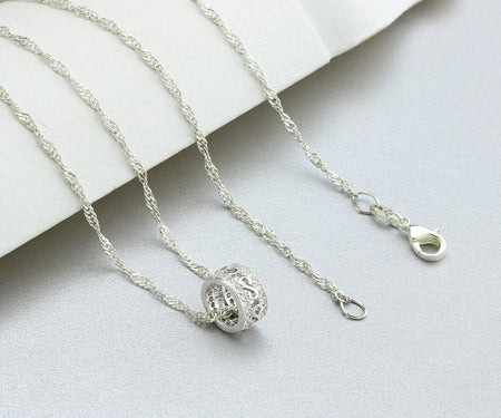 Sterling Silver Ring Barrel Pendant Necklace