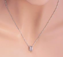 Load image into Gallery viewer, Sterling Silver Ring Barrel Pendant Necklace