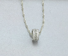 Load image into Gallery viewer, Sterling Silver Ring Barrel Pendant Necklace