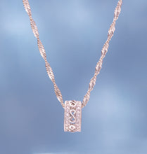 Load image into Gallery viewer, Sterling Silver Ring Barrel Pendant Necklace