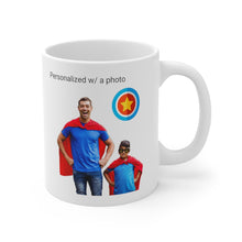 Load image into Gallery viewer, Super-Hero Personalized Mug, Gift for Father, Father’s Day Mug, 2 Sided Custom 11oz Mug
