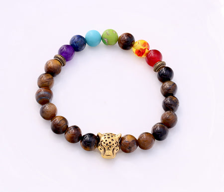 Tiger Eye Chakra Bead Bracelet for Spiritual Healing