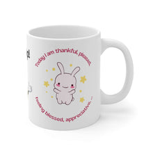 Load image into Gallery viewer, I am Grateful Mug, Cheer Up Motivational Gift, Spiritual Gift, 3 Sided Design 11oz Mug