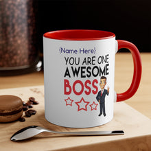 Load image into Gallery viewer, One Awesome Boss 11oz Custom Accent Mug for Him