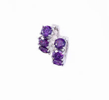 Load image into Gallery viewer, Amethyst Huggie Earrings, 16mm
