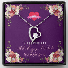 Load image into Gallery viewer, Eternal Love Heart Pendant Necklace - Mother's Day Jewelry Gift - Personalized Message Card