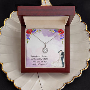 Funny Bridesmaid Proposal Gift Eternal Pendant Necklace in Custom Gift Message Box