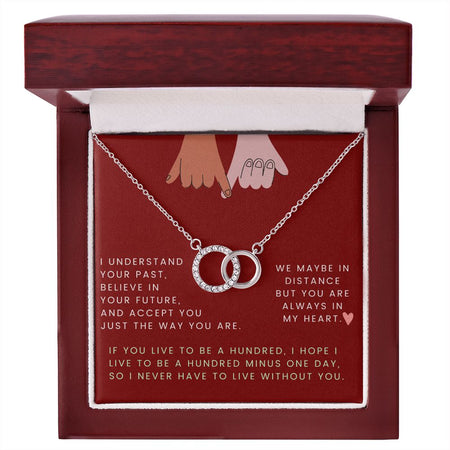 Perfect Pair Necklace for Girlfriend, Stainless Steel Intertwined Jewelry for Wife - Personalized Gift Message Card