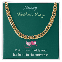 Load image into Gallery viewer, Cuban Link Gold Stainless Steel Chain Necklace Father's Day Gift for Husband - Personalized Message Card