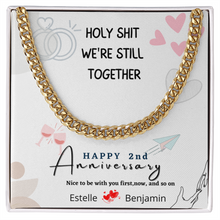 Load image into Gallery viewer, Cuban Link Fashion Gold Stainless Steel Chain for Boyfriend, Necklace Gift for Father - Personalized Message Card