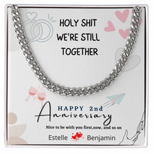 Load image into Gallery viewer, Cuban Link Fashion Gold Stainless Steel Chain for Boyfriend, Necklace Gift for Father - Personalized Message Card