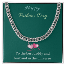 Load image into Gallery viewer, Cuban Link Gold Stainless Steel Chain Necklace Father's Day Gift for Husband - Personalized Message Card