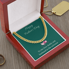 Load image into Gallery viewer, Cuban Link Gold Stainless Steel Chain Necklace Father's Day Gift for Husband - Personalized Message Card