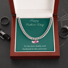 Load image into Gallery viewer, Cuban Link Gold Stainless Steel Chain Necklace Father's Day Gift for Husband - Personalized Message Card