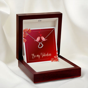 Be My Valentine Heart Pendant necklace w/ Custom Gift Message Gift Box