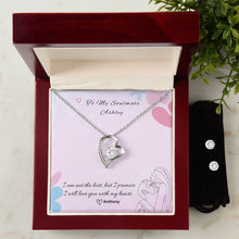 Load image into Gallery viewer, Soulmate Forever Heart Necklace Earrings Jewelry Set - Personalized Gift Message Card