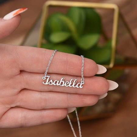Stainless Steel Initial Necklace, Custom Name Jewelry