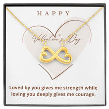 Load image into Gallery viewer, Infinite Loop White and Yellow Gold Pendant Necklace Jewelry for Girlfriend, Wife - Personalized Gift Message Card