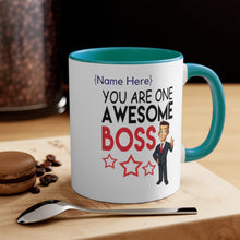 Load image into Gallery viewer, One Awesome Boss 11oz Custom Accent Mug for Him