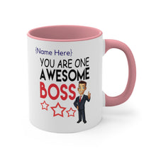 Load image into Gallery viewer, One Awesome Boss 11oz Custom Accent Mug for Him
