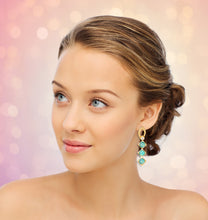 Load image into Gallery viewer, Pastel Green Opal Gold Drop Earrings