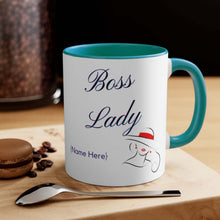 Load image into Gallery viewer, Boss Lady Personalized 11oz Accent Mug for Entrepreneur