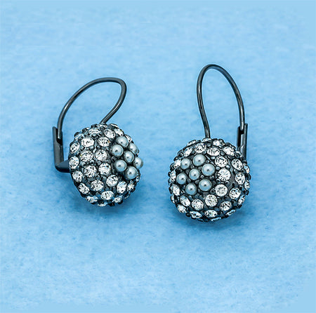 Rhinestone Blackberry Round Drop Earrings