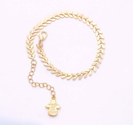 Gold Angel Charm Stacking Bracelet, 7 1/2 inches Chain