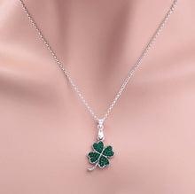 Load image into Gallery viewer, Good Luck Clover Pendant Necklace