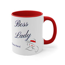 Load image into Gallery viewer, Boss Lady Personalized 11oz Accent Mug for Entrepreneur