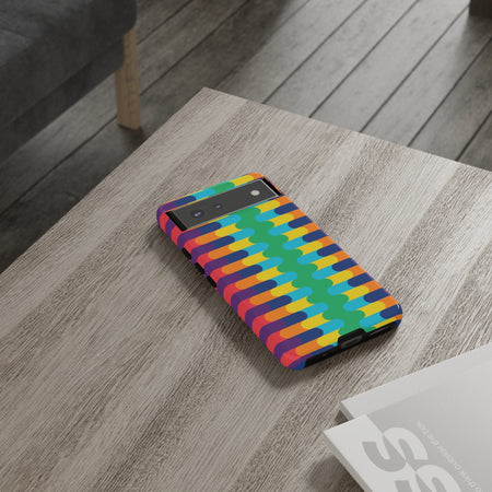 Colorful Rainbow iPhone 15/14/13/12/11/10 X/8, Samsung Galaxy S10/S20/S21/S22, Samsung S20 FE/S21 FE, Google Pixel 5/6 Tough Phone Cases