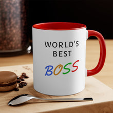 Load image into Gallery viewer, World's Best Boss Ceramic Accent Coffee Mug, 11oz