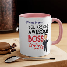 Load image into Gallery viewer, One Awesome Boss 11oz Custom Accent Mug for Him