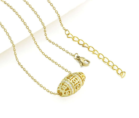 Gold Barrel Necklace